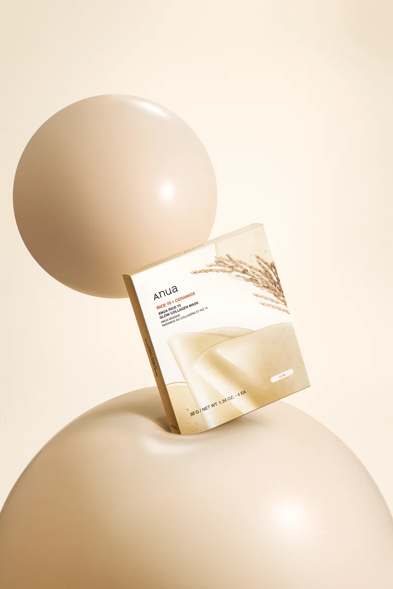 Anua – Rice 70 Glow Collagen Mask | ANUA_Rice_70_Glow_Collagen_Mask_4pcs_CONCEPT_SHOT.jpg Anua - Rice 70 Glow Collagen Mask – Image 2